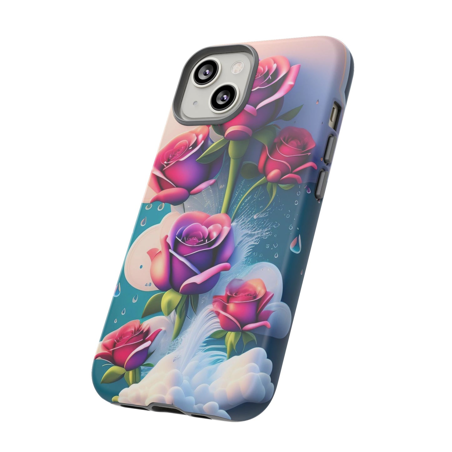 Floral Dream Tough Phone Case — Rose Bouquet Clouds Design