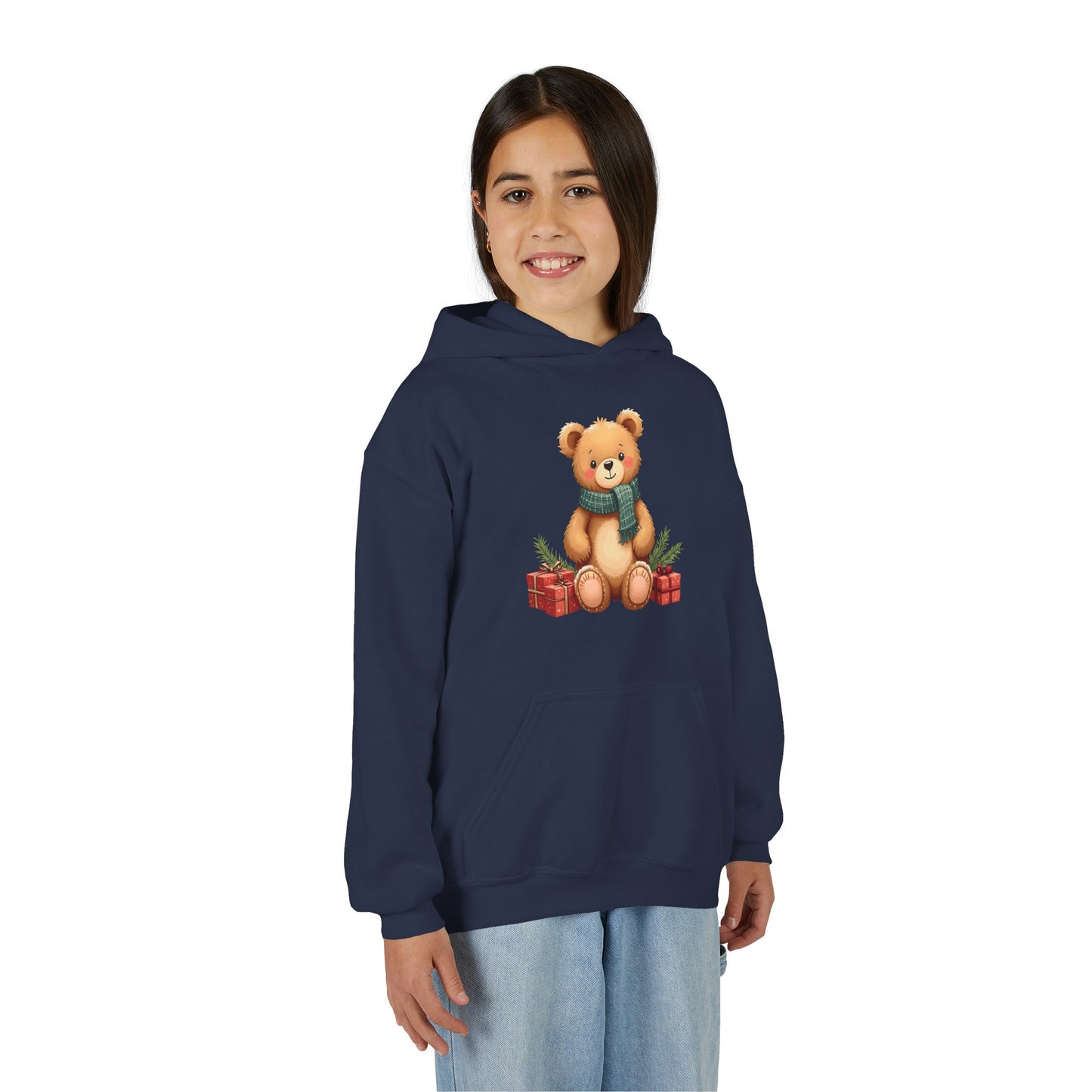 Kids Holiday Teddy Bear Hoodie – Cute Christmas Gift Sweatshirt