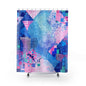 Abstract Blue Pink Geometric Shower Curtain – Modern Mosaic Bath Decor