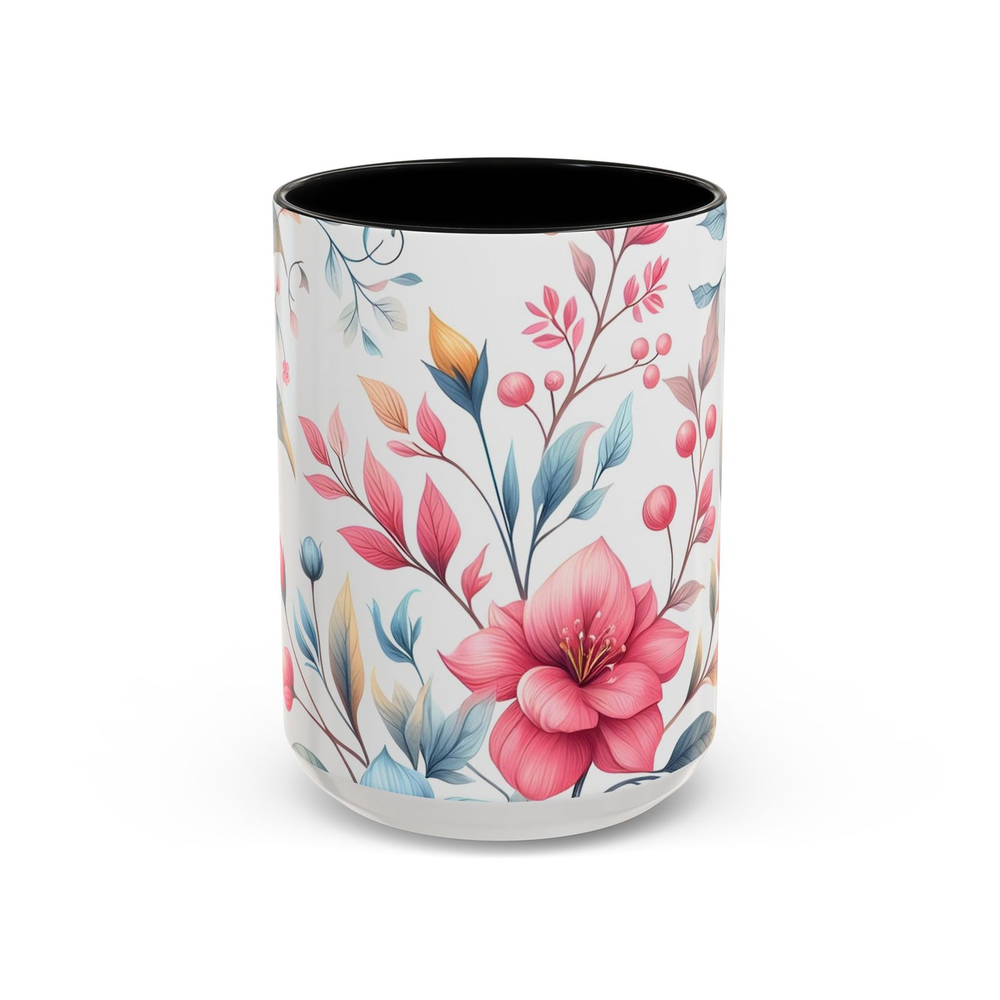 Floral Accent Coffee Mug - Perfect Gift for Tea Lovers, Home Decor, Kitchen Accessories, Mother's Day, Coffee Enthusiasts