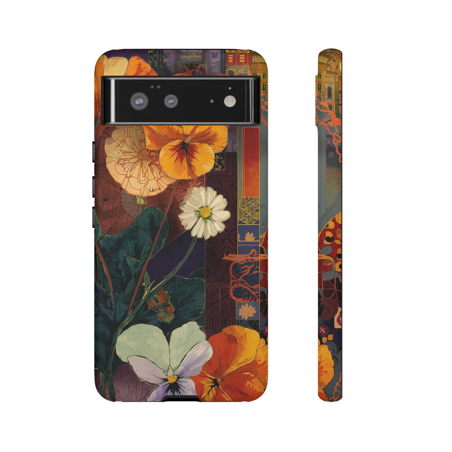 Floral Pansy Tough Phone Case — Vintage Botanical Protection