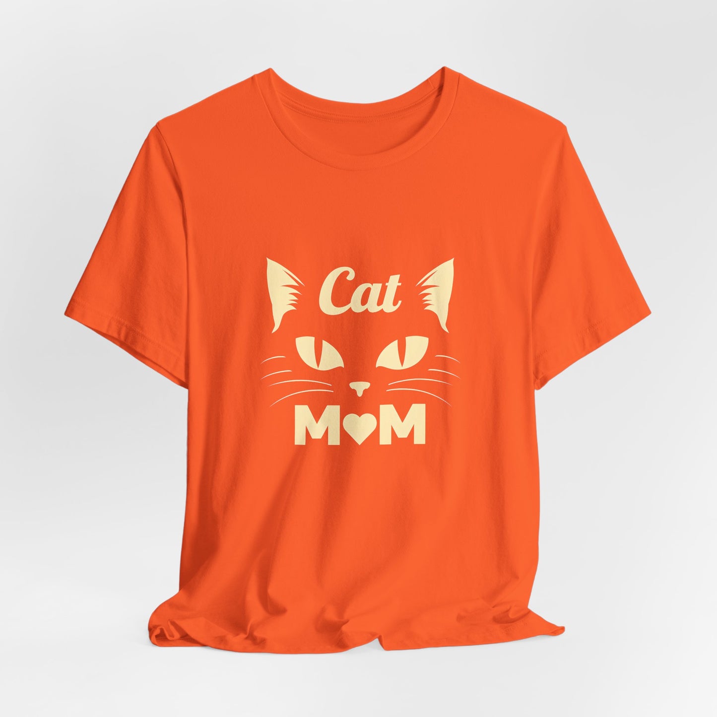 Cat Mom T-Shirt — Cute Cat Face Graphic Tee for Cat Lovers
