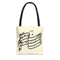 Music Notes Tote Bag — Sheet Melody Canvas Tote for Musicians & Music Lovers
