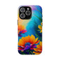 Floral Burst Tough Phone Case — Vibrant Watercolor Flowers Protective Cover