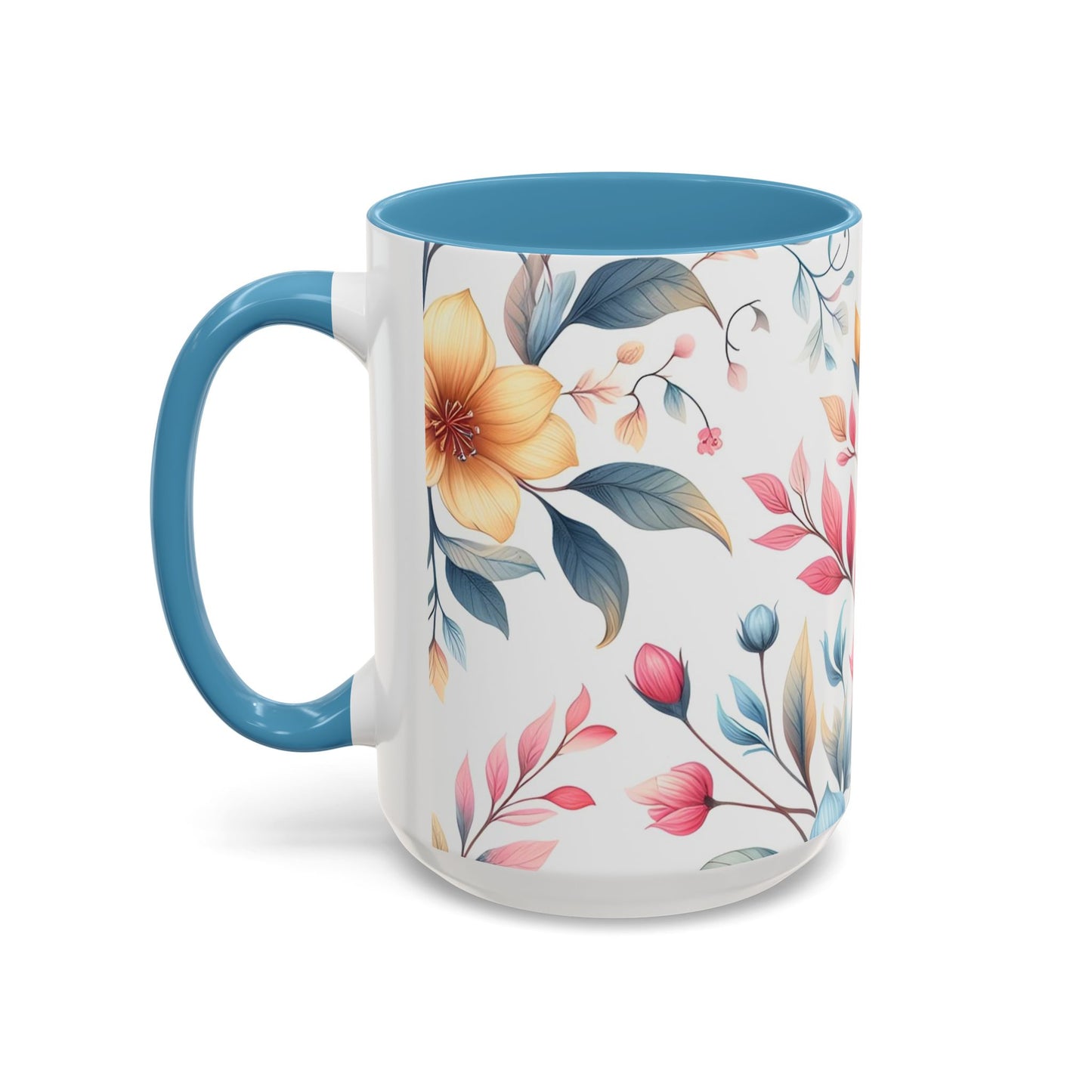 Floral Accent Coffee Mug - Perfect Gift for Tea Lovers, Home Decor, Kitchen Accessories, Mother's Day, Coffee Enthusiasts