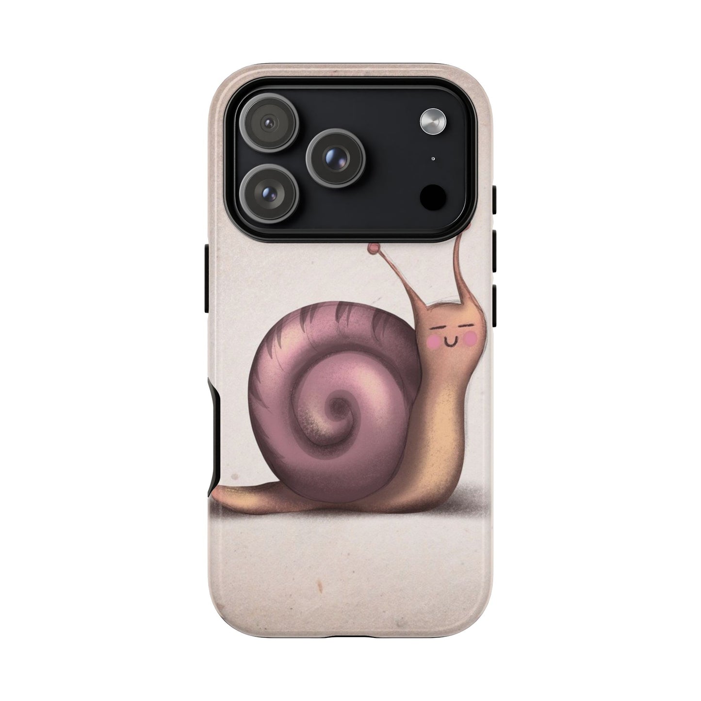 Cute Snail Phone Case — Pink Heart Cartoon Protective iPhone Cover