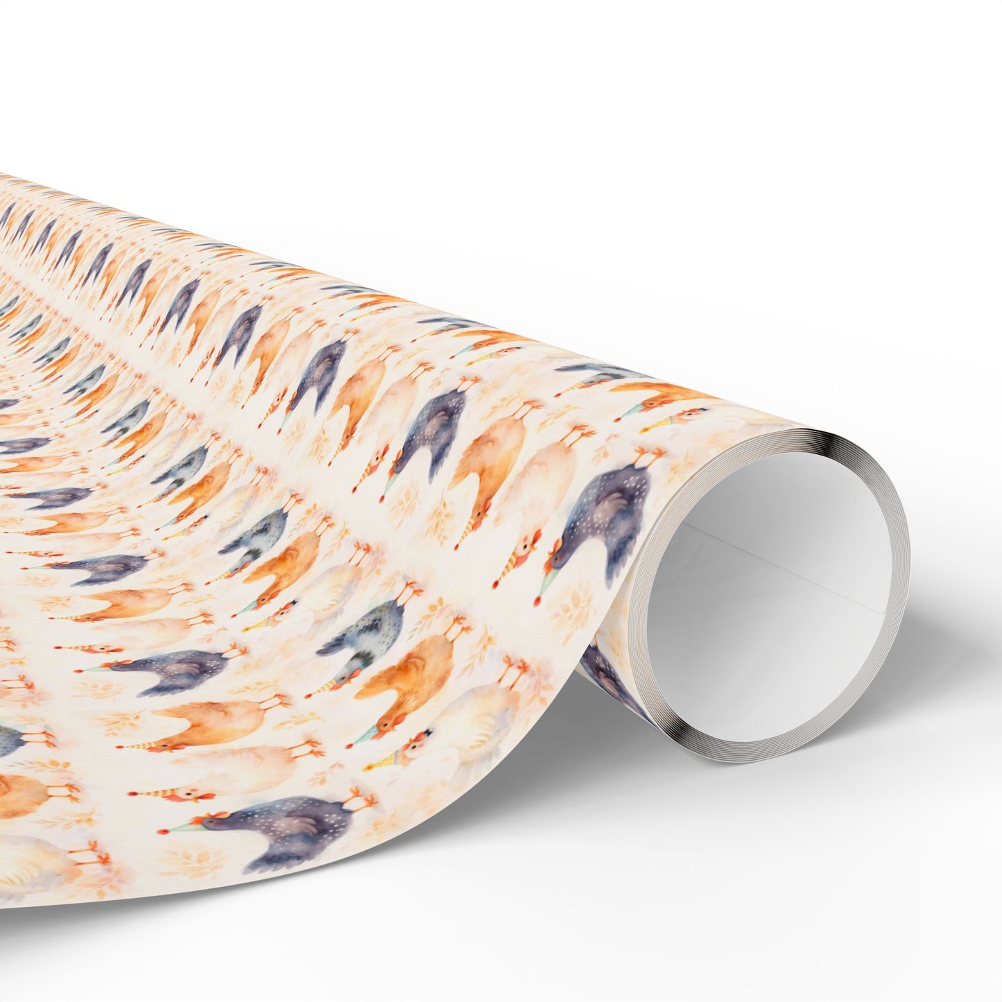 Chicken Watercolor Pattern Wrapping Paper Roll — Cute Pet Gift Wrap