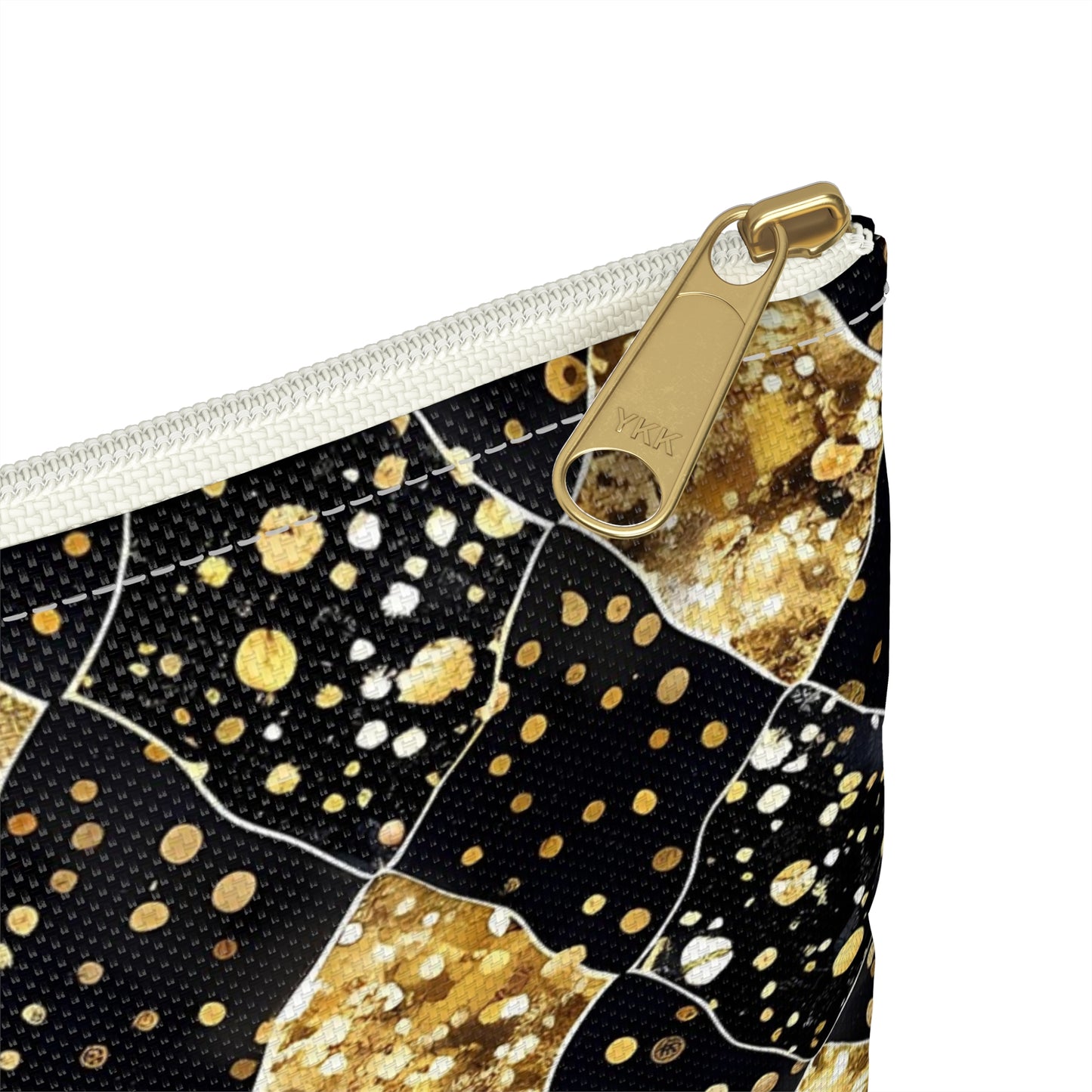 Glamorous Gold and Black Accessory Pouch, Makeup Bag