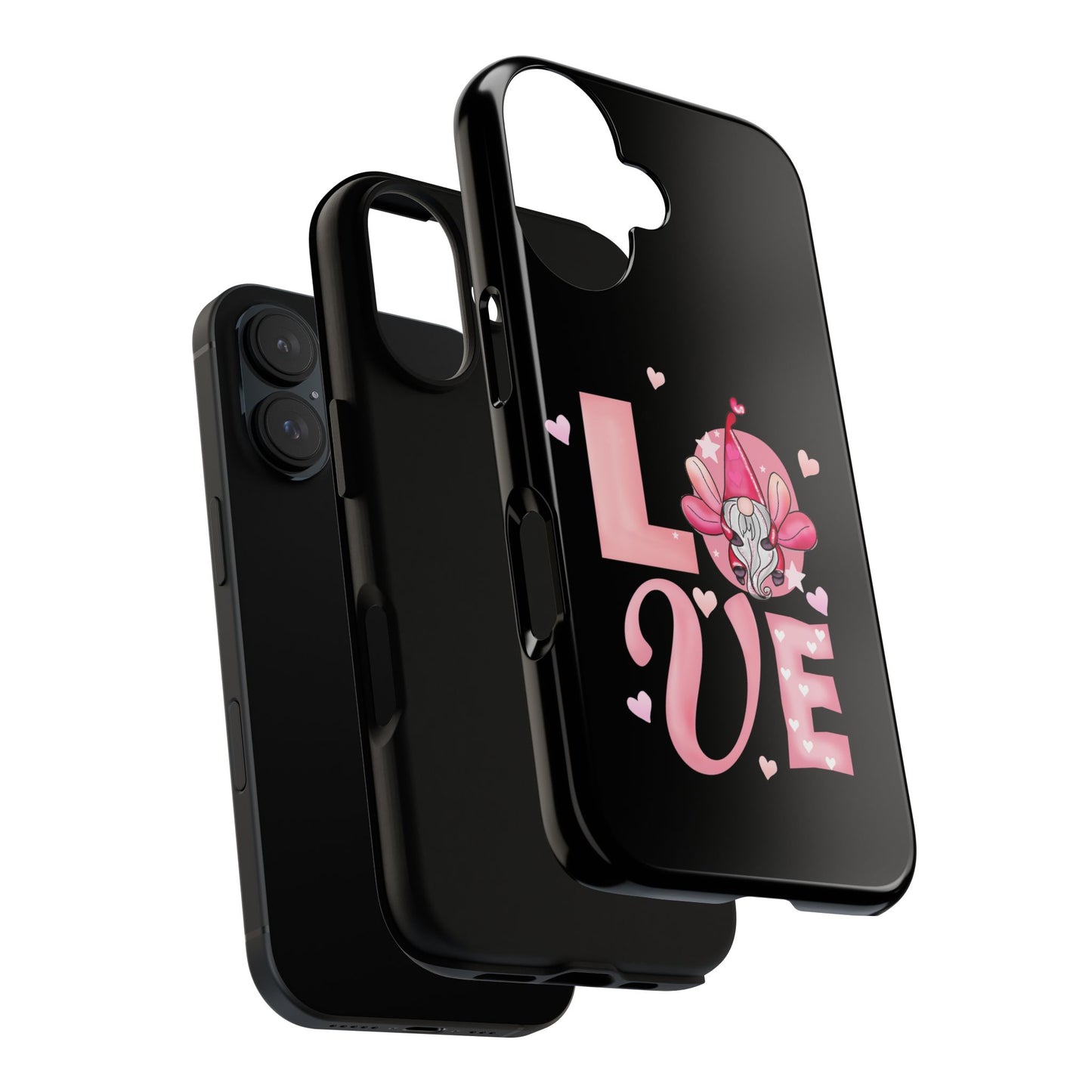 Love Gnome Phone Case — Cute Pink Heart Valentines Protective Case