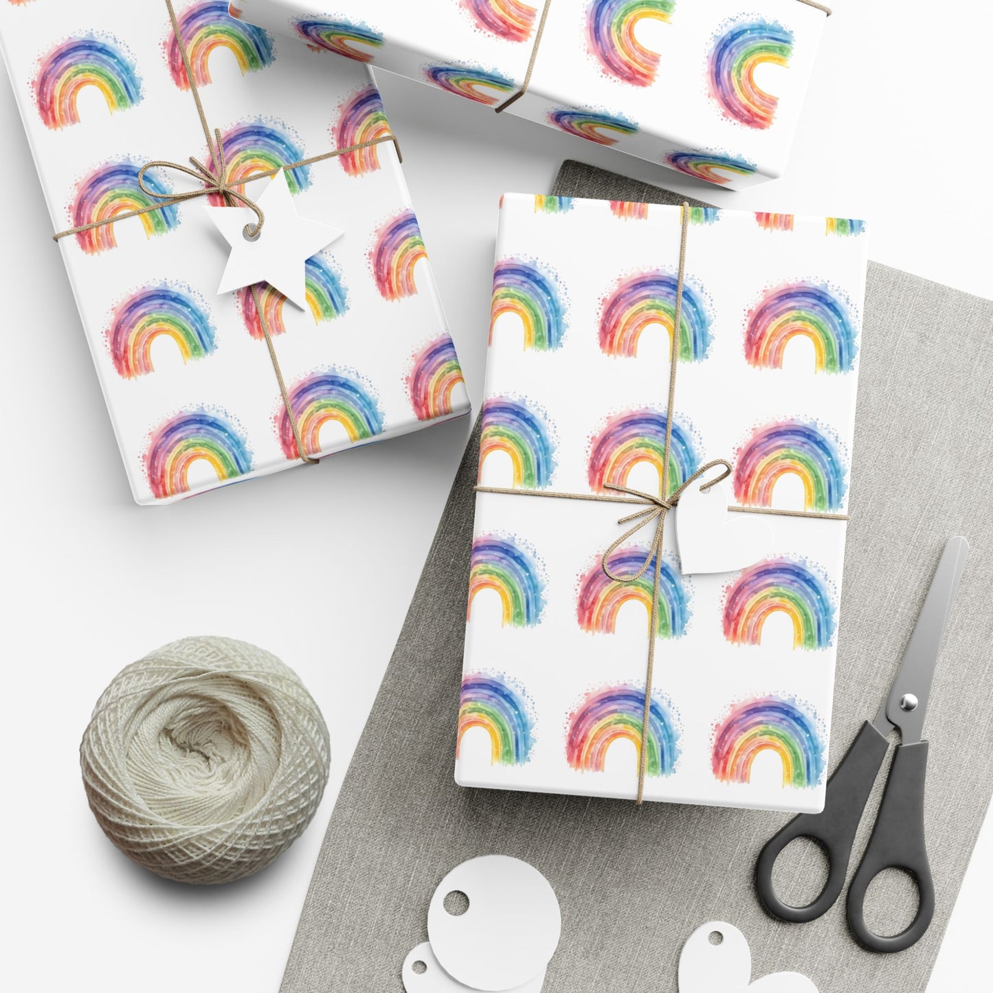 Rainbow Watercolor Gift Wrap Paper — Cheerful Rainbow Wrapping for Birthdays, Baby Showers & Pride