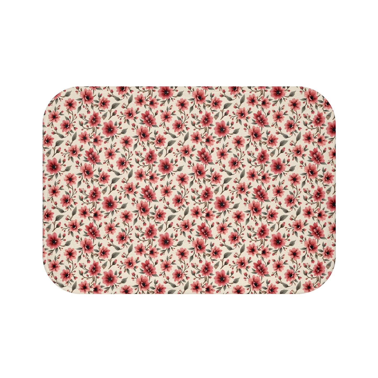 Floral Print Bath Mat - Cozy Bathroom Decor, Flower Bath Rug, Spring Home Accessory, Mothers Day Gift, Floral Shower Mat