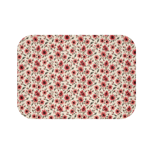 Floral Print Bath Mat - Cozy Bathroom Decor, Flower Bath Rug, Spring Home Accessory, Mothers Day Gift, Floral Shower Mat