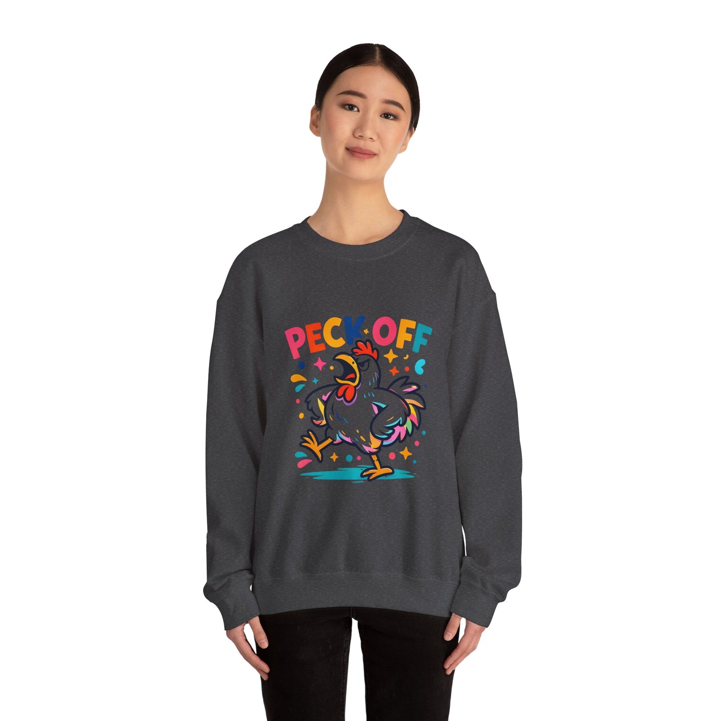 Peck Off Crewneck Sweatshirt – Funny Chicken Graphic Pullover