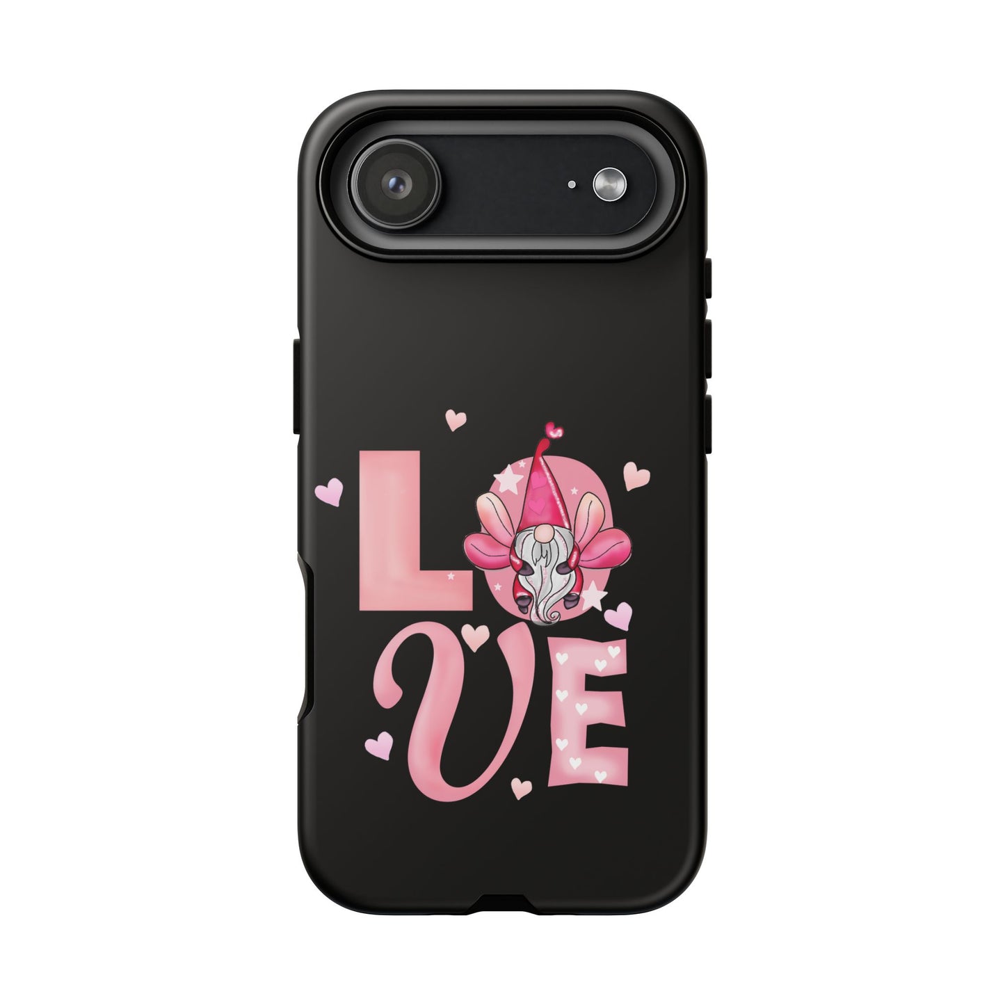 Love Gnome Phone Case — Cute Pink Heart Valentines Protective Case