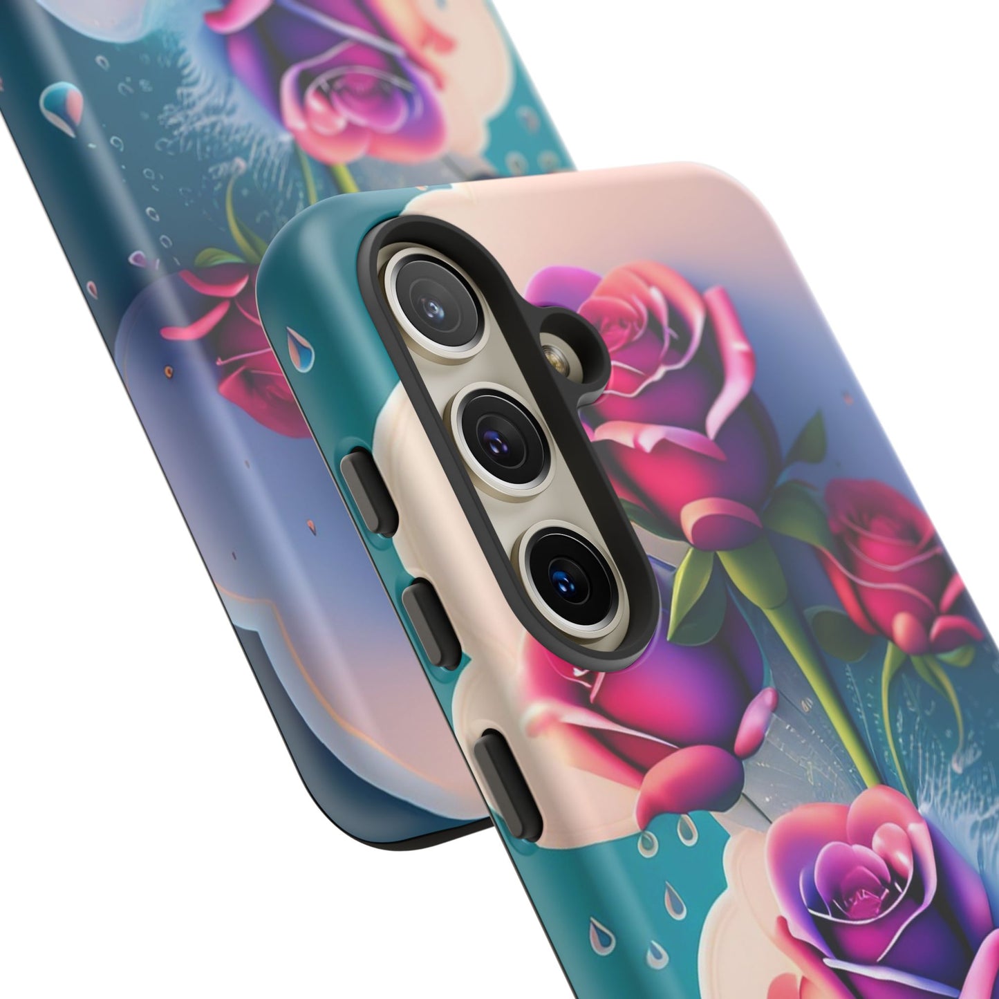 Floral Dream Tough Phone Case — Rose Bouquet Clouds Design