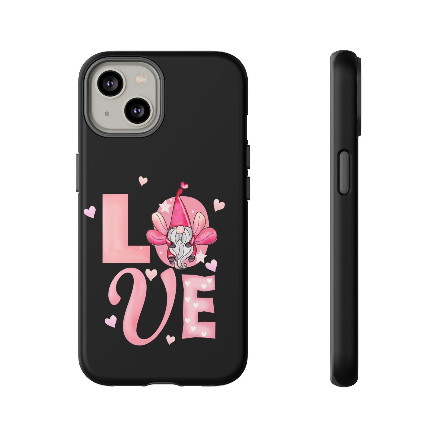 Love Gnome Phone Case — Cute Pink Heart Valentines Protective Case