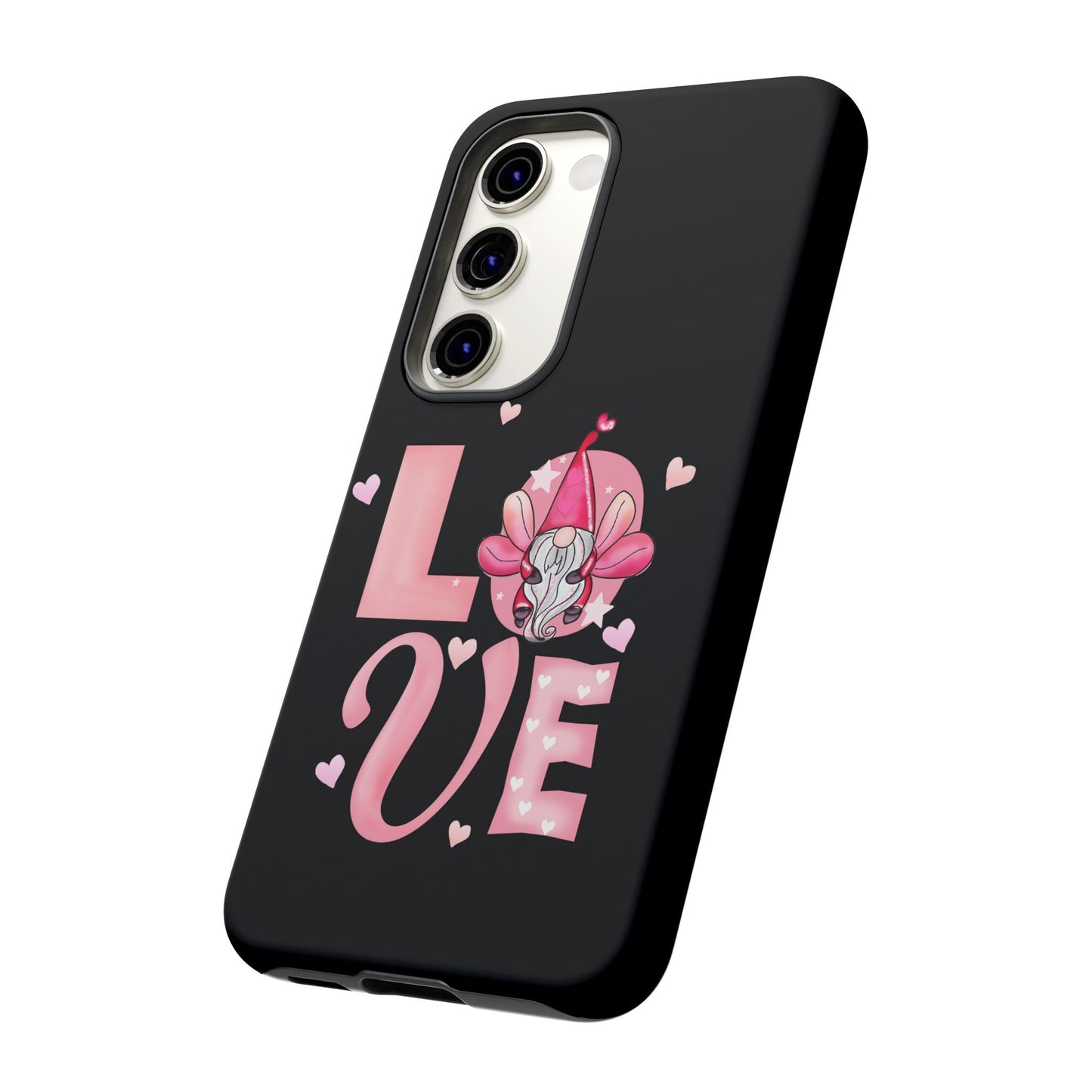 Love Gnome Phone Case — Cute Pink Heart Valentines Protective Case