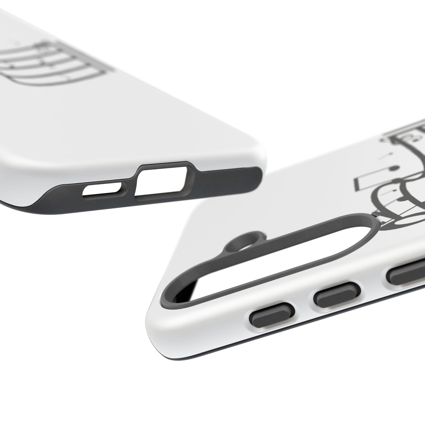 Musical Notes Phone Case — Black Treble Clef Music Staff Tough Case