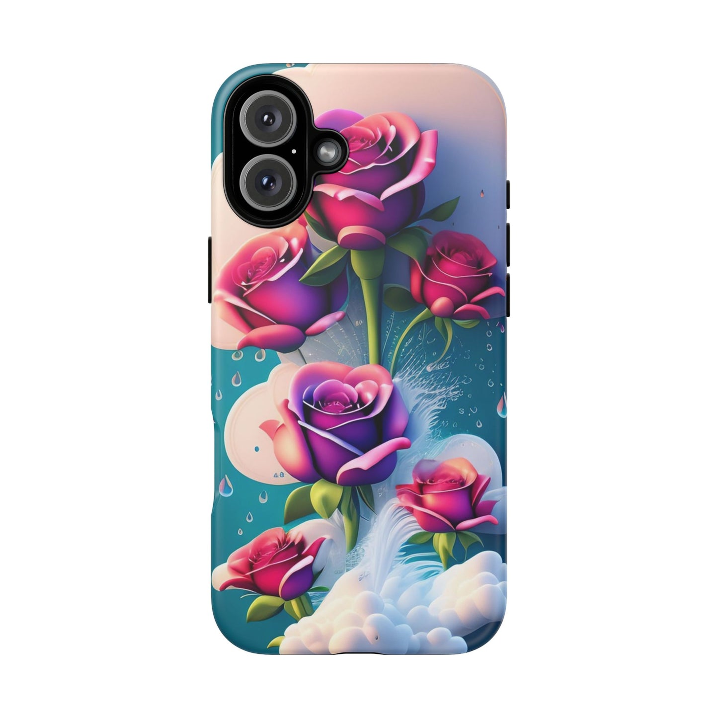 Floral Dream Tough Phone Case — Rose Bouquet Clouds Design