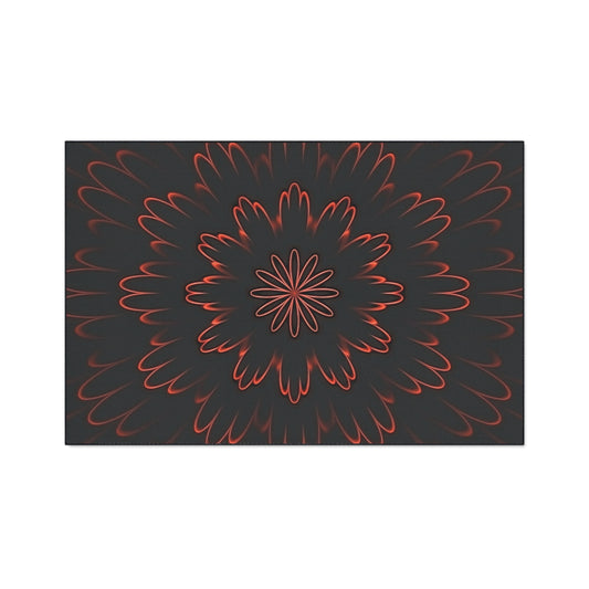 Floral Mandala Heavy Duty Floor Mat — Dark Red Radiant Entry Rug