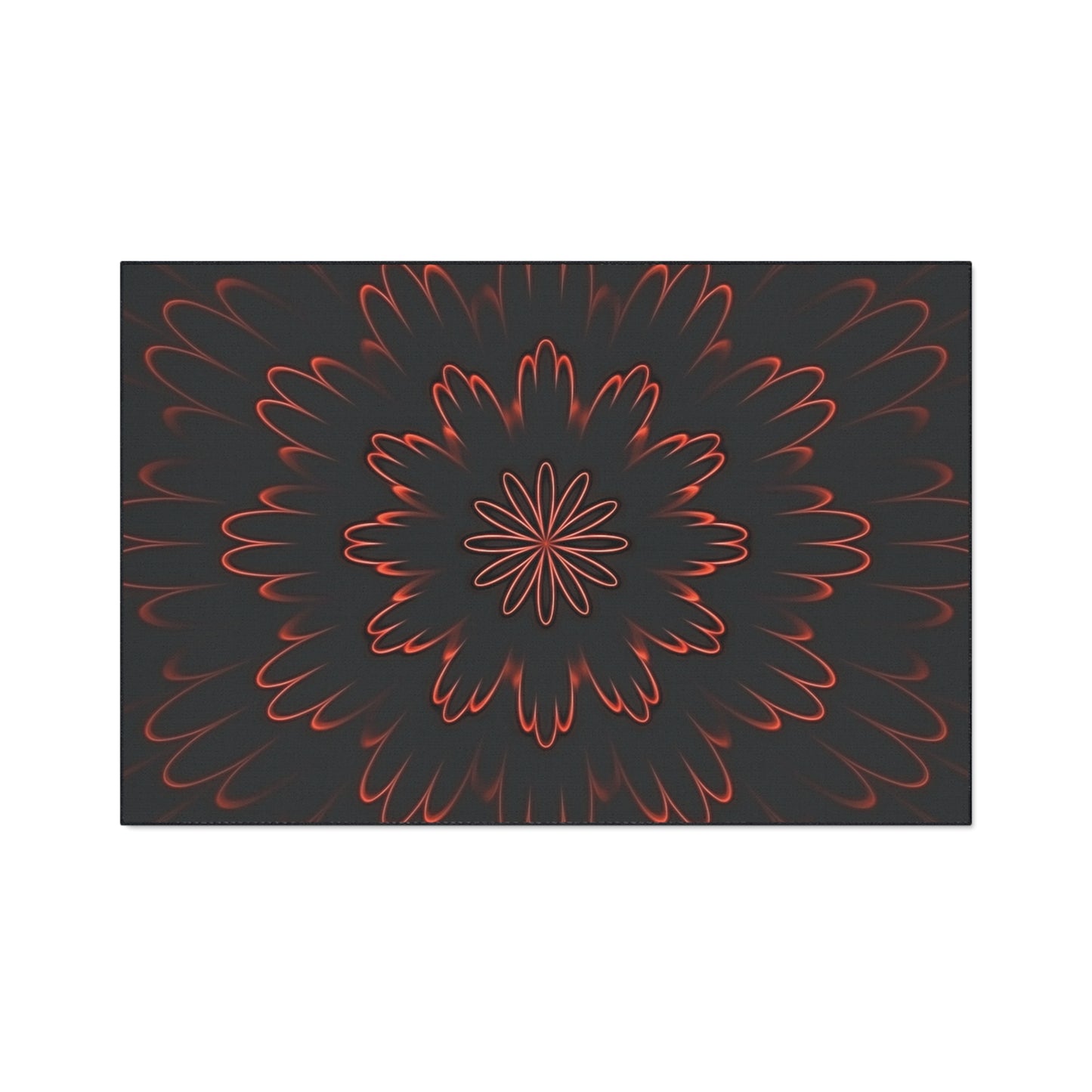Floor Mat — Red Floral Mandala Heavy-Duty Entrance Rug