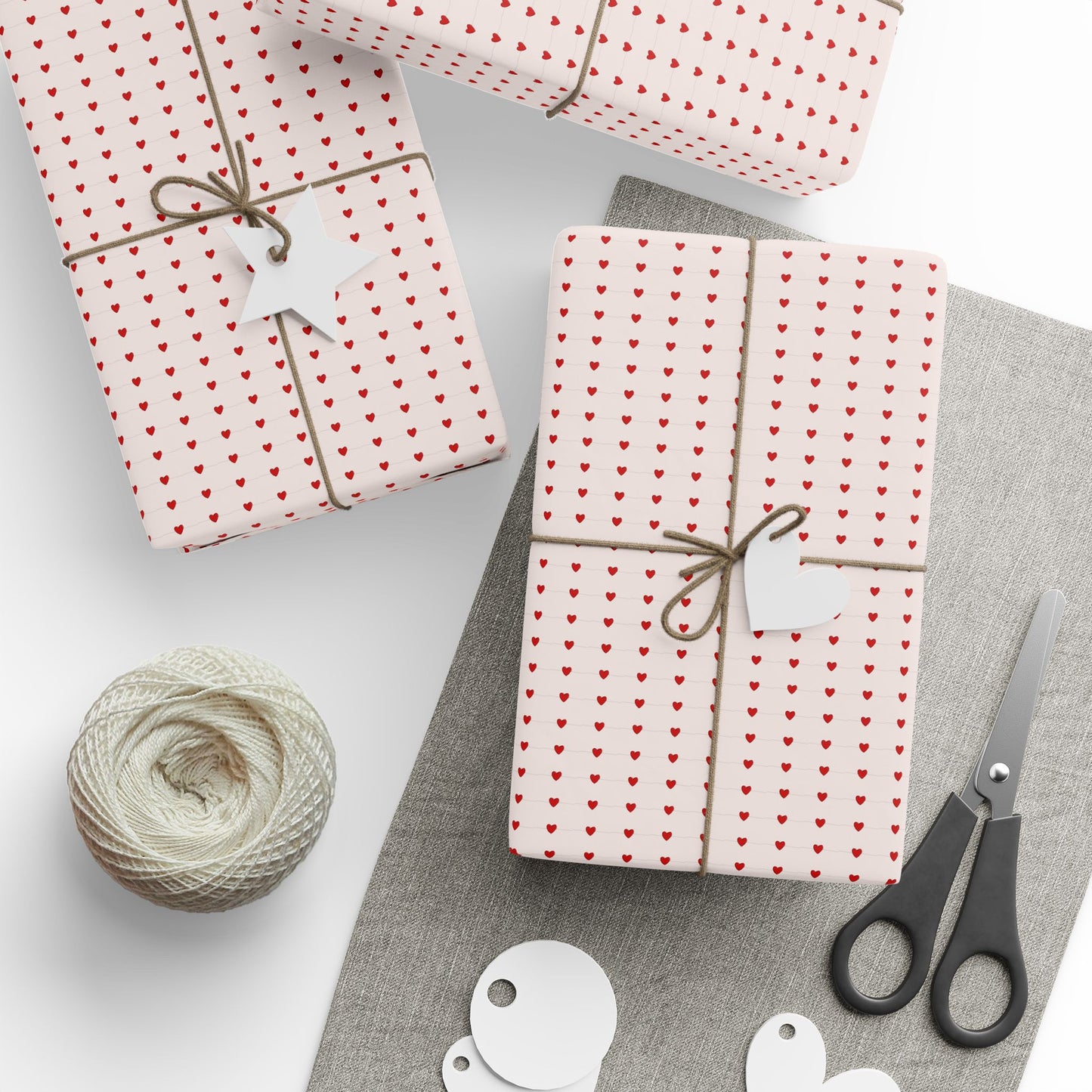 Wrapping Paper — Minimal Red Petal Pattern Gift Wrap (Valentine’s, Birthday, Romantic)