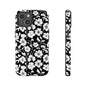 Floral Noir Tough Phone Case — Black & White Flower Protective Cover