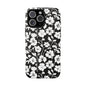 Floral Noir Tough Phone Case — Black & White Flower Protective Cover