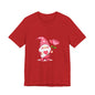 Valentine Gnome T‑Shirt — Cute Pink Gnome Holding Rose Tee