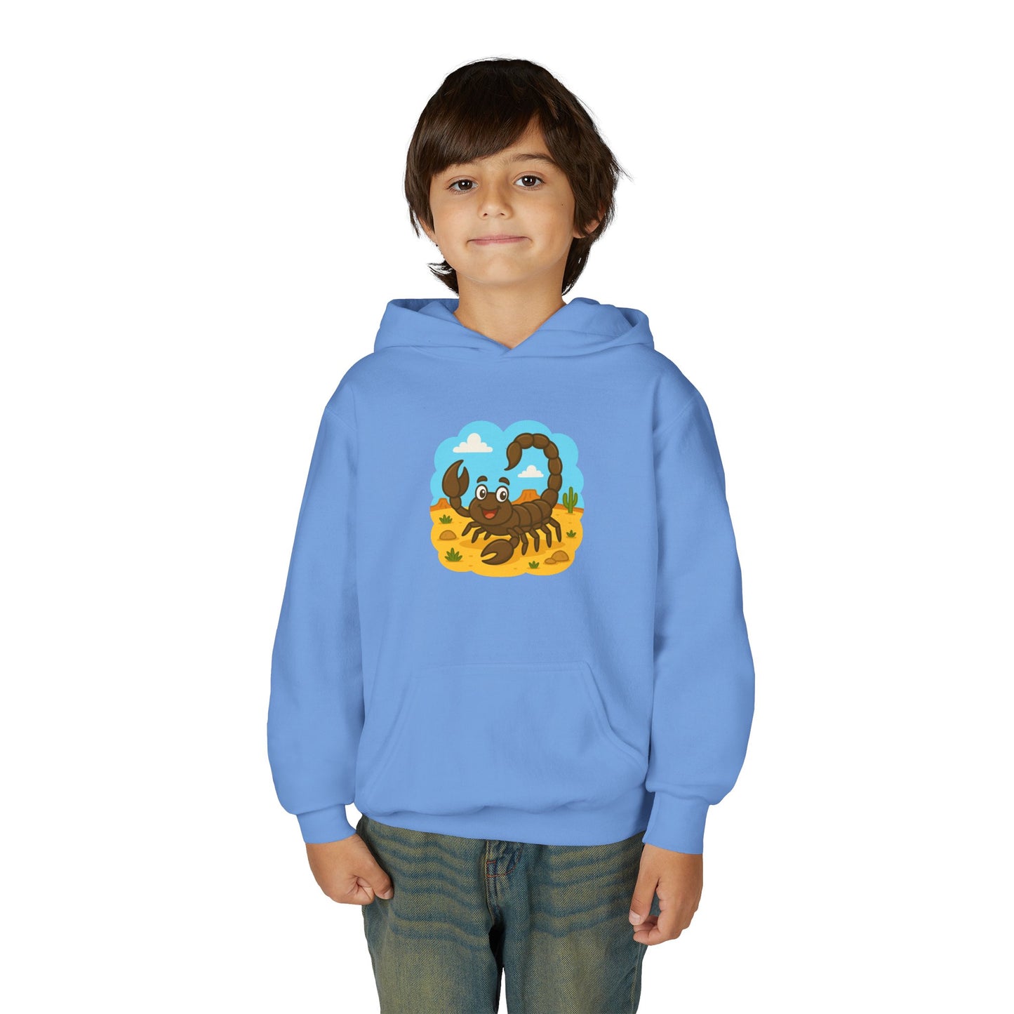 Smiling Scorpion Youth Hoodie | Desert Cartoon Scorpion Kids Sweatshirt