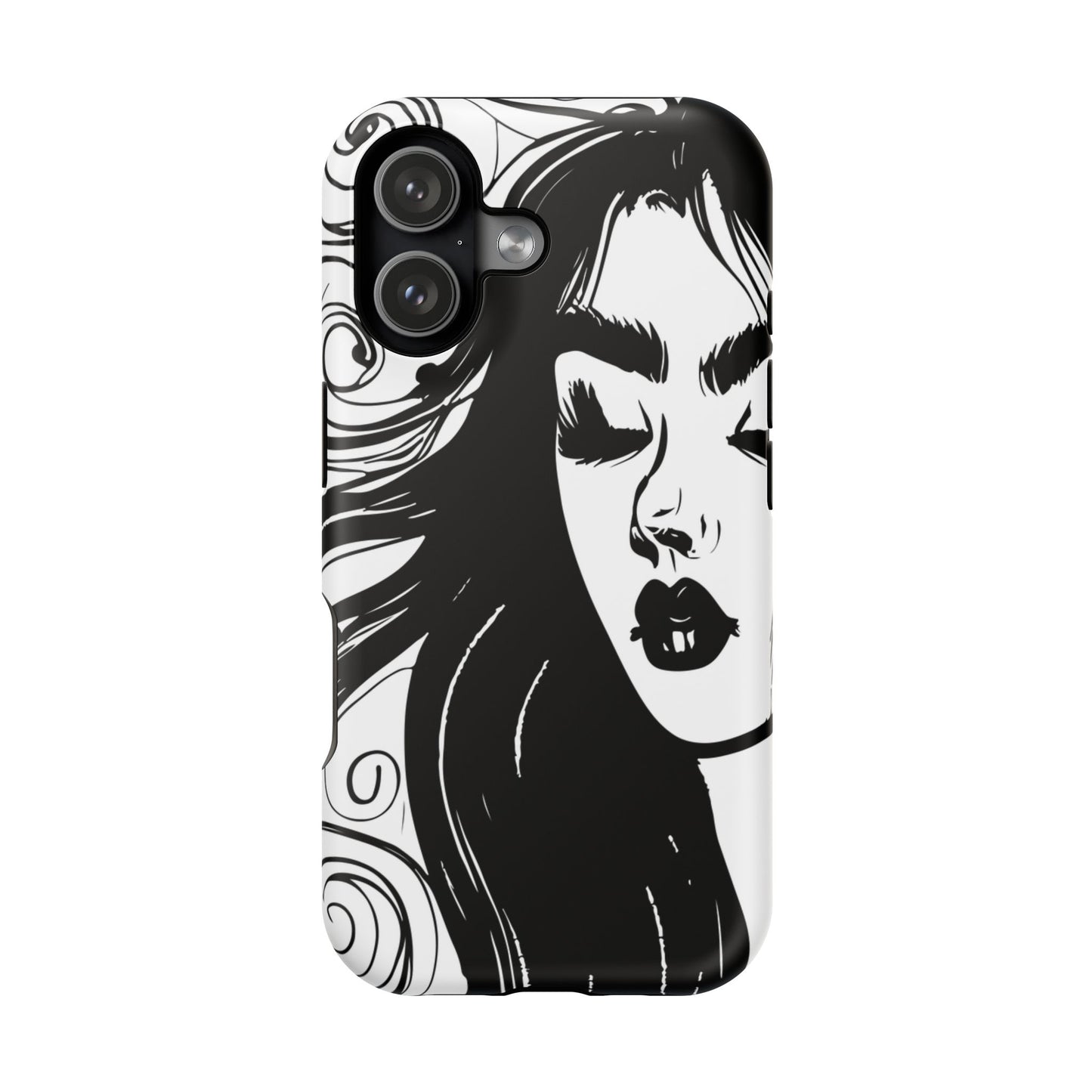 Artistic Black & White Portrait Phone Case — Magnetic Impact-Resistant