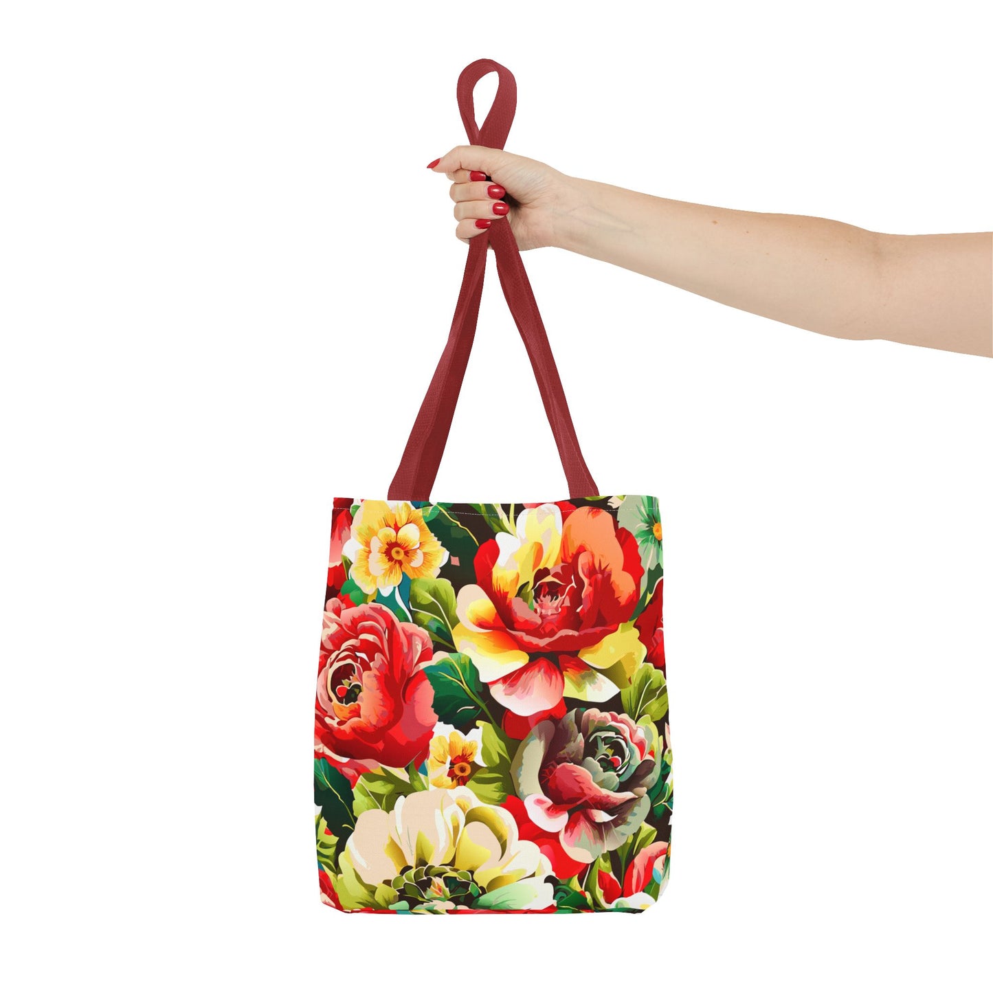 Floral Print Tote Bag - Colorful Reusable Shopping Bag Picnic Essential