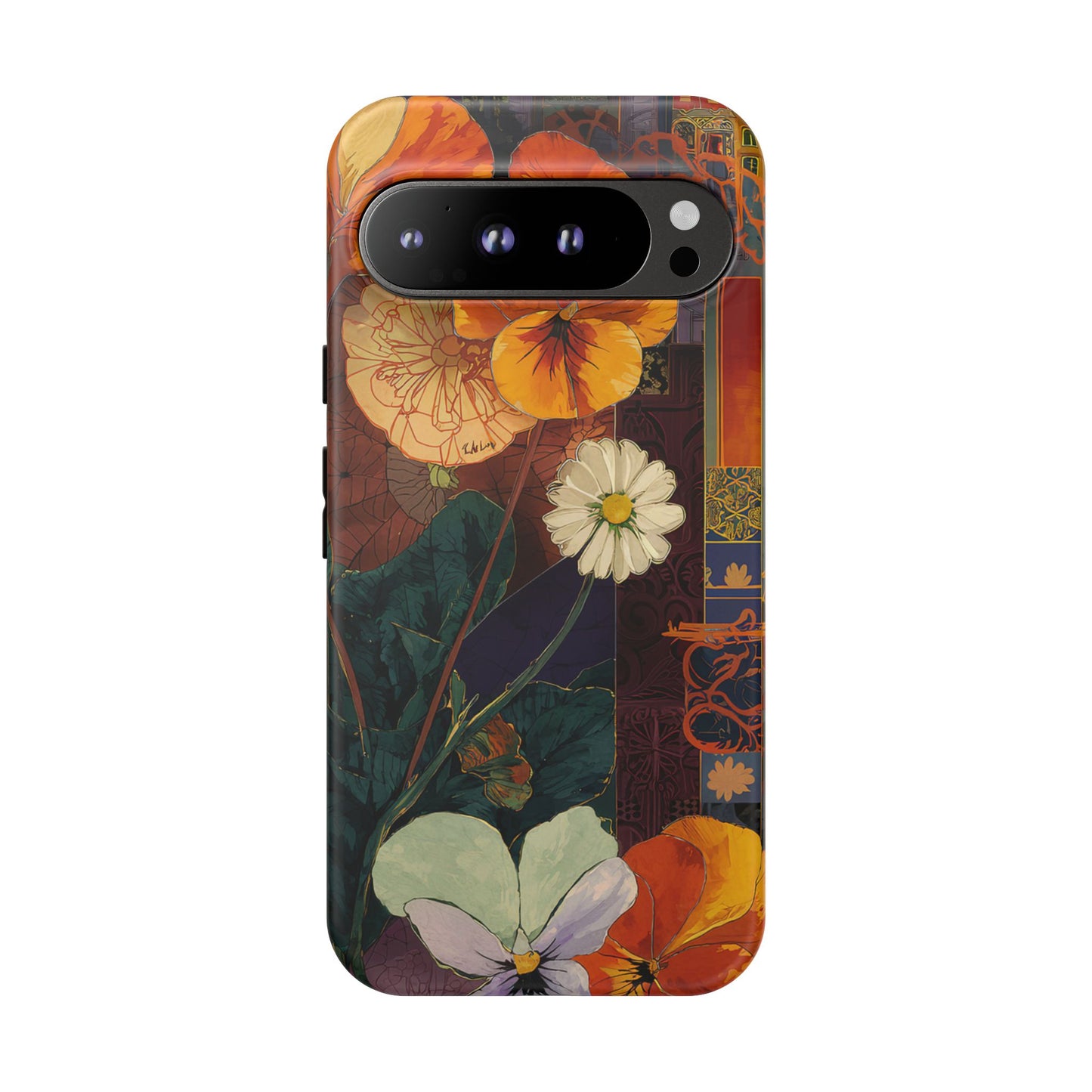 Floral Pansy Tough Phone Case — Vintage Botanical Protection