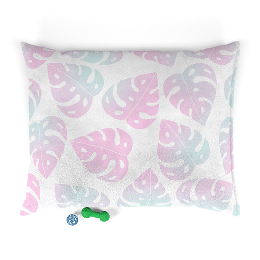 Tropical Pet Bed for Cozy Naps, Soft Leaf Patterned Dog Bed, Cat Bed, Pet Sleeping Pillow, Floral Pet Accessories