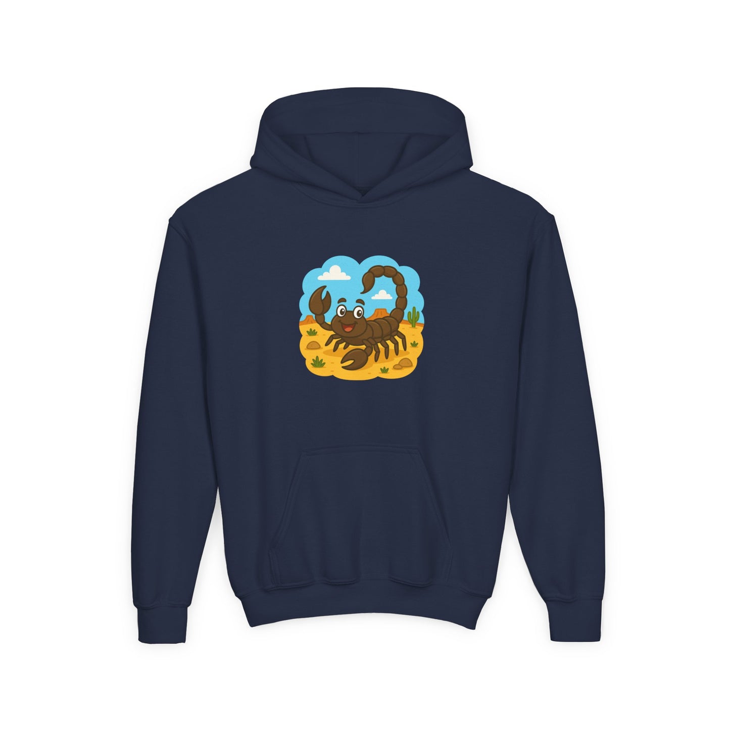 Smiling Scorpion Youth Hoodie | Desert Cartoon Scorpion Kids Sweatshirt