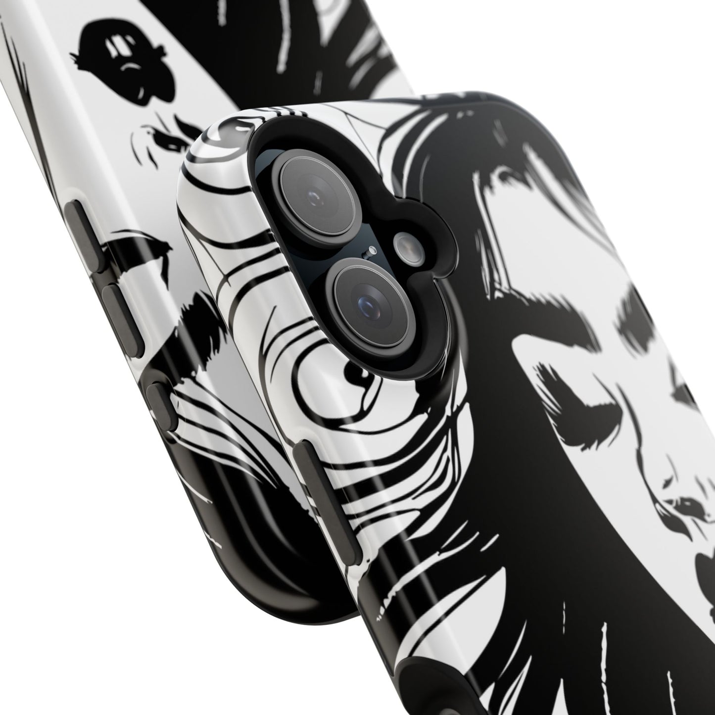 Artistic Black & White Portrait Phone Case — Magnetic Impact-Resistant