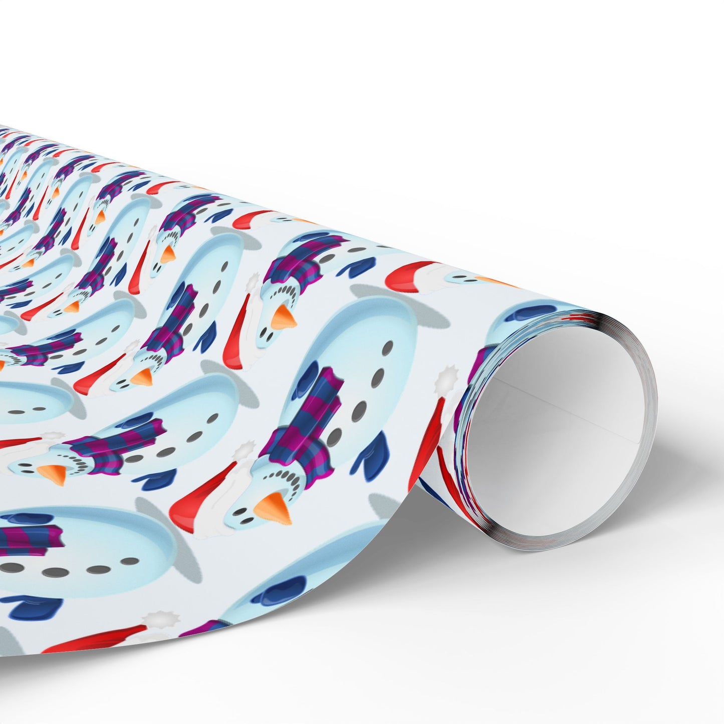 Snowman Pattern Wrapping Paper Roll — Cute Winter Holiday Gift Wrap