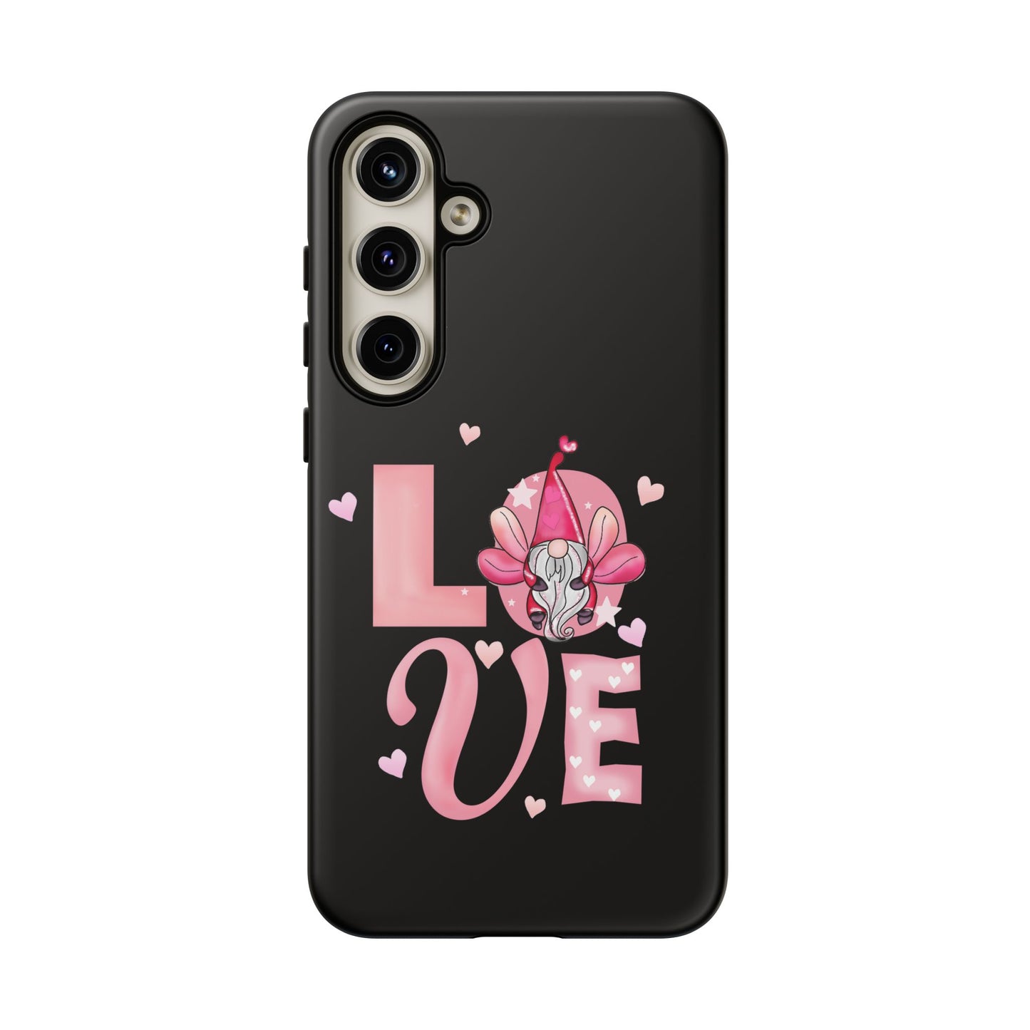 Love Gnome Phone Case — Cute Pink Heart Valentines Protective Case