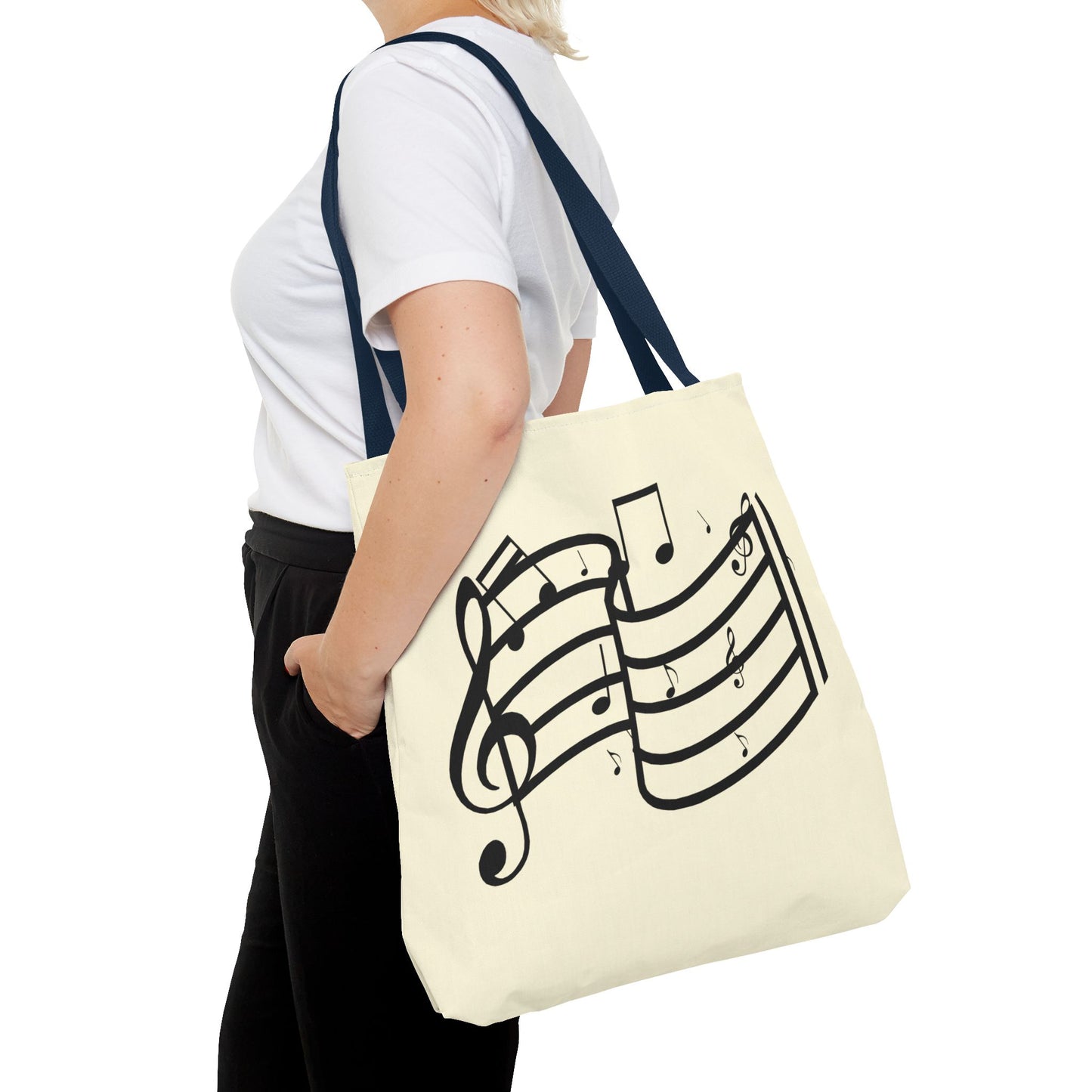 Music Notes Tote Bag — Sheet Melody Canvas Tote for Musicians & Music Lovers
