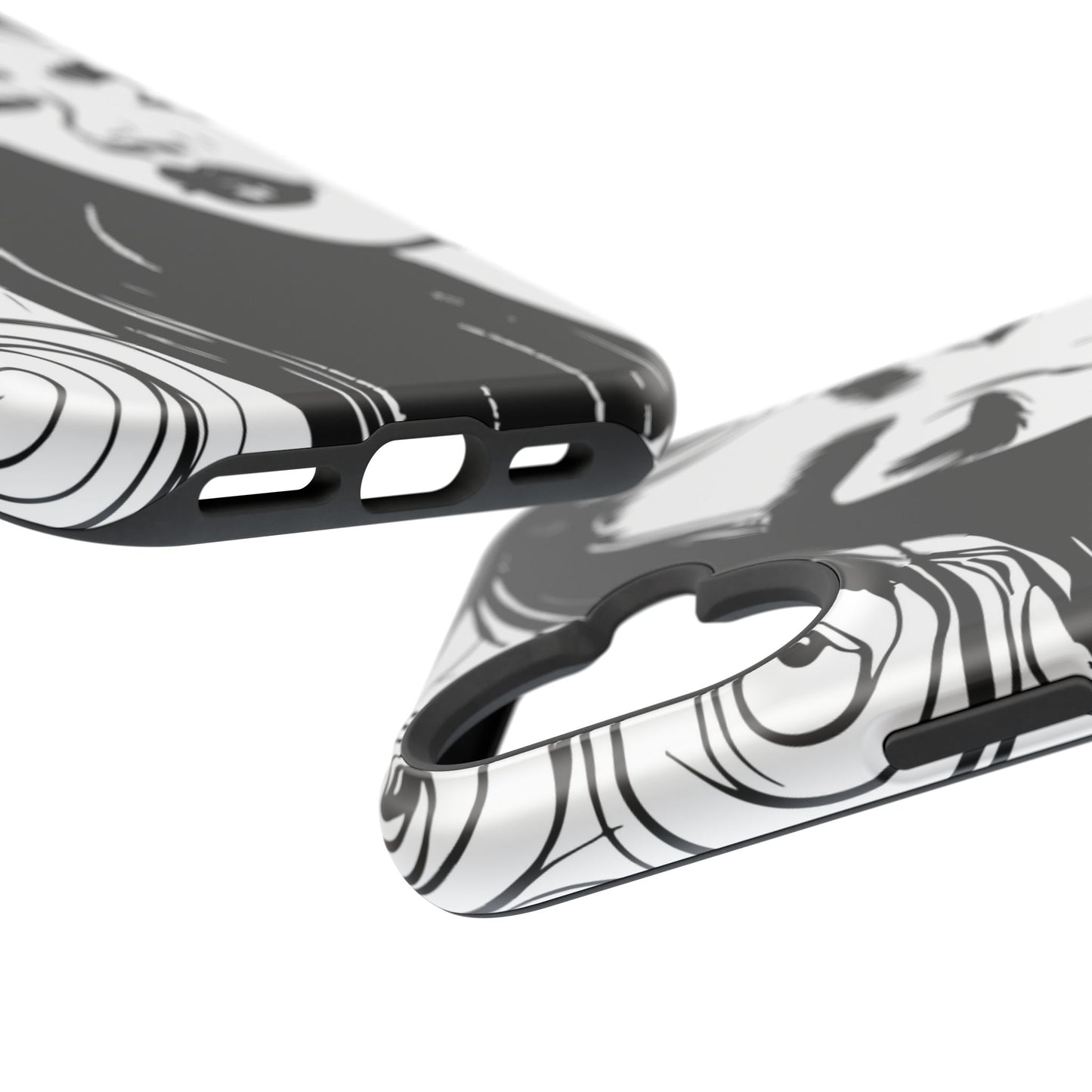 Artistic Black & White Portrait Phone Case — Magnetic Impact-Resistant