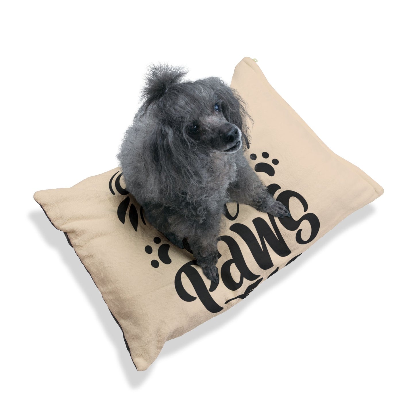 Pet Bed — "Love Has Four Paws" Cozy Plush Dog & Cat Bed