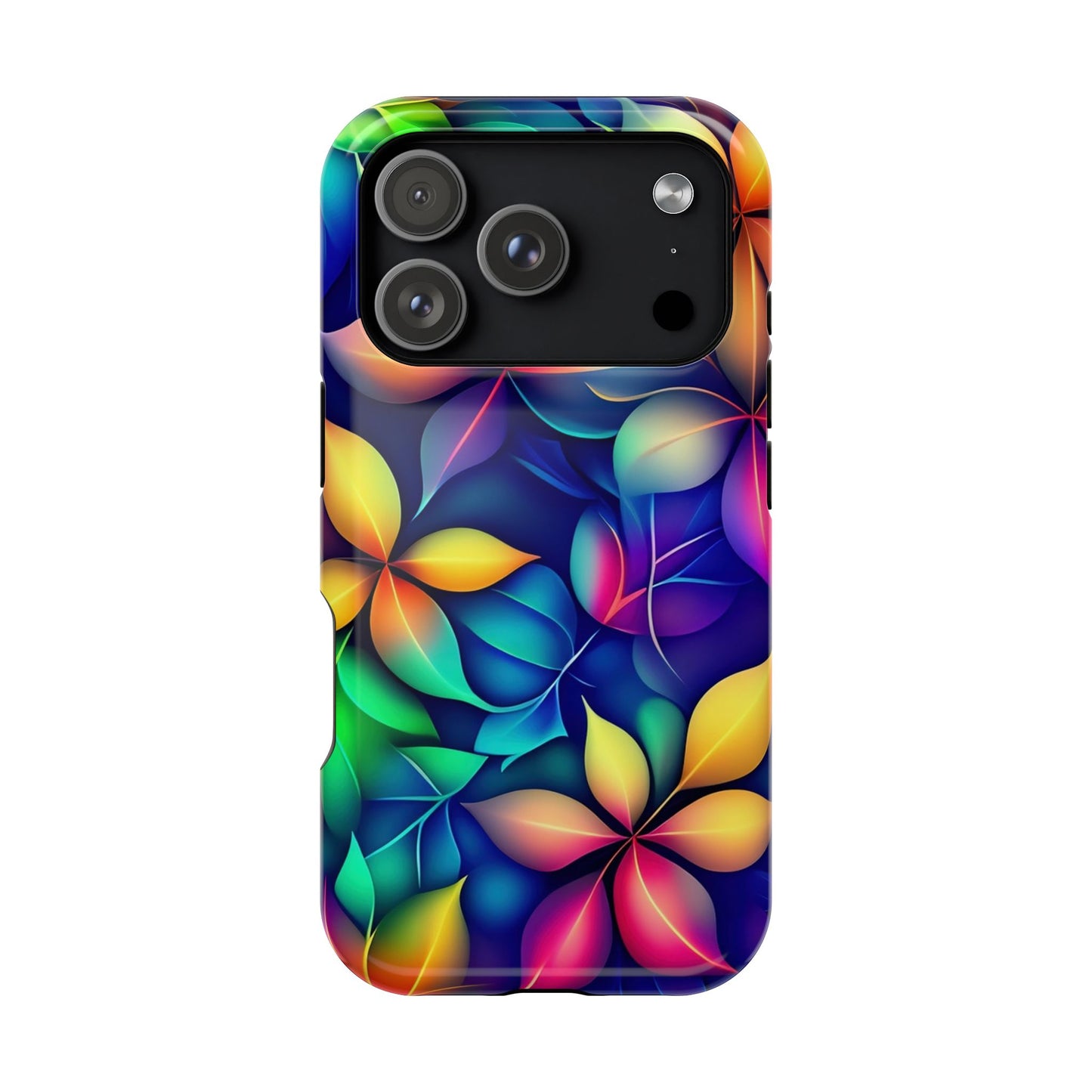Floral Prism Magnetic Impact-Resistant Phone Case — Colorful Gradient Petal Design