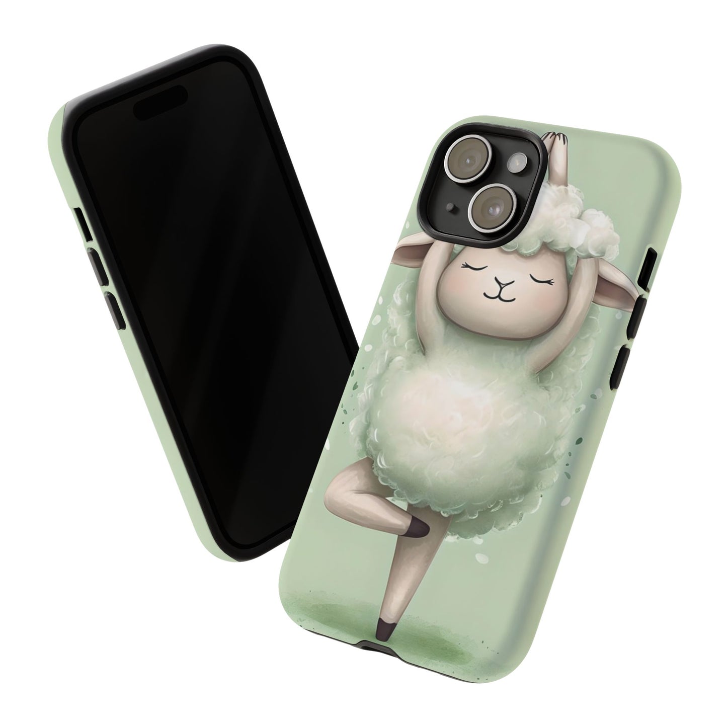 Cute Yoga Sheep Phone Case — Pastel Lamb Ballerina Protective Cover
