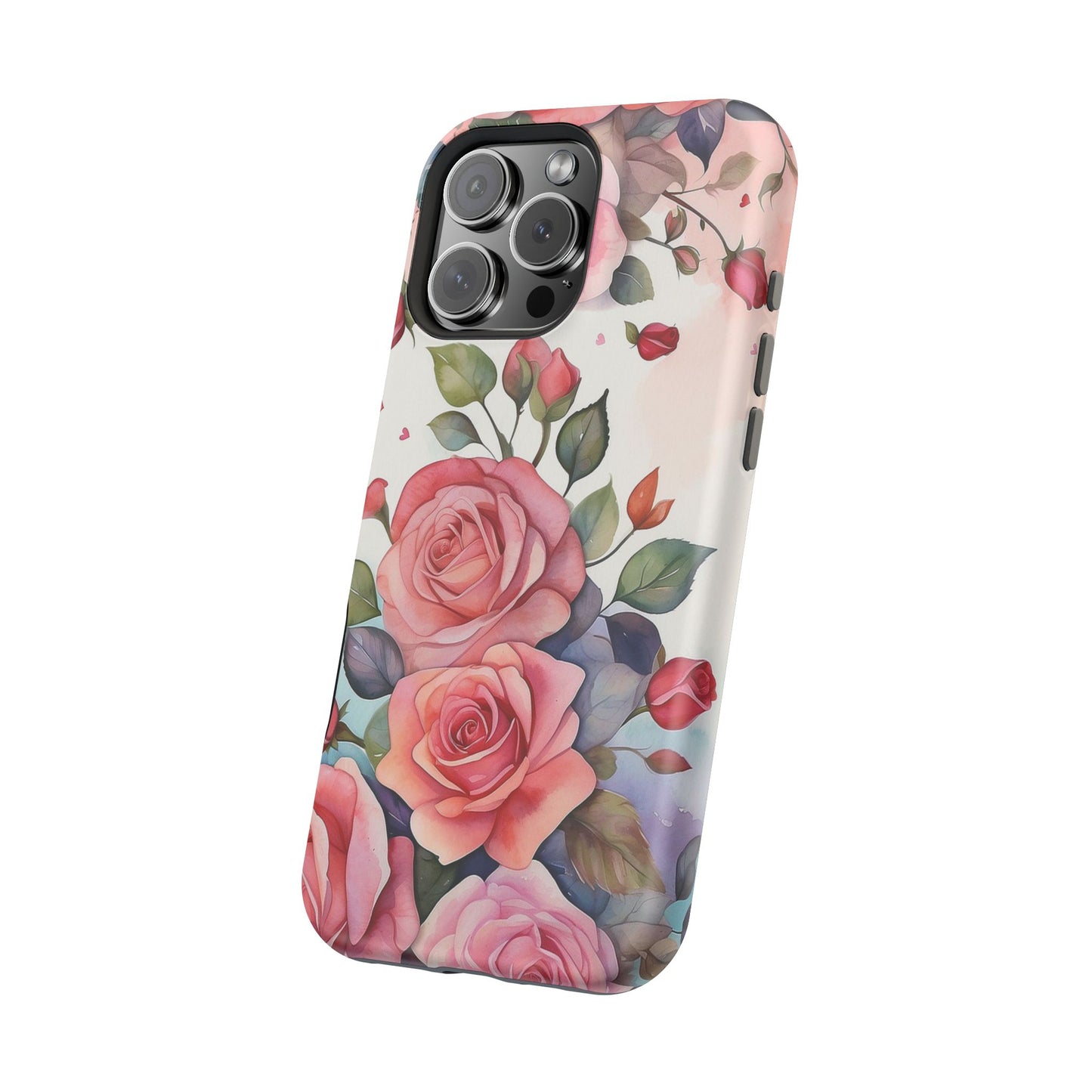 Floral Rose Magnetic Phone Case — Impact-Resistant Protective Cover