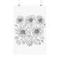 Floral Line Art Poster — Black & White Daisy Bouquet Matte Print - DIY