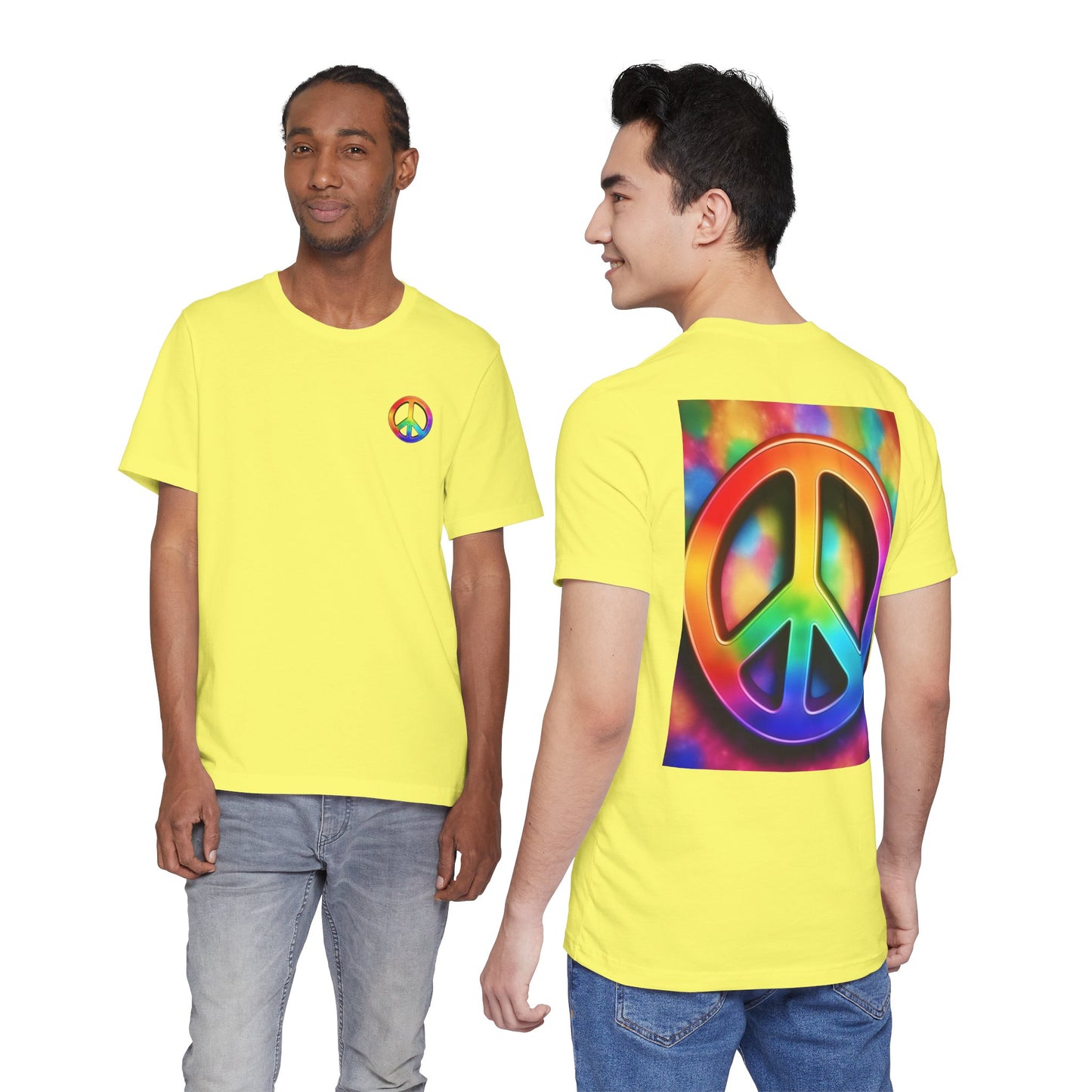 Peace Sign Tie-Dye Tee — Rainbow Hippie Peace Symbol T-Shirt