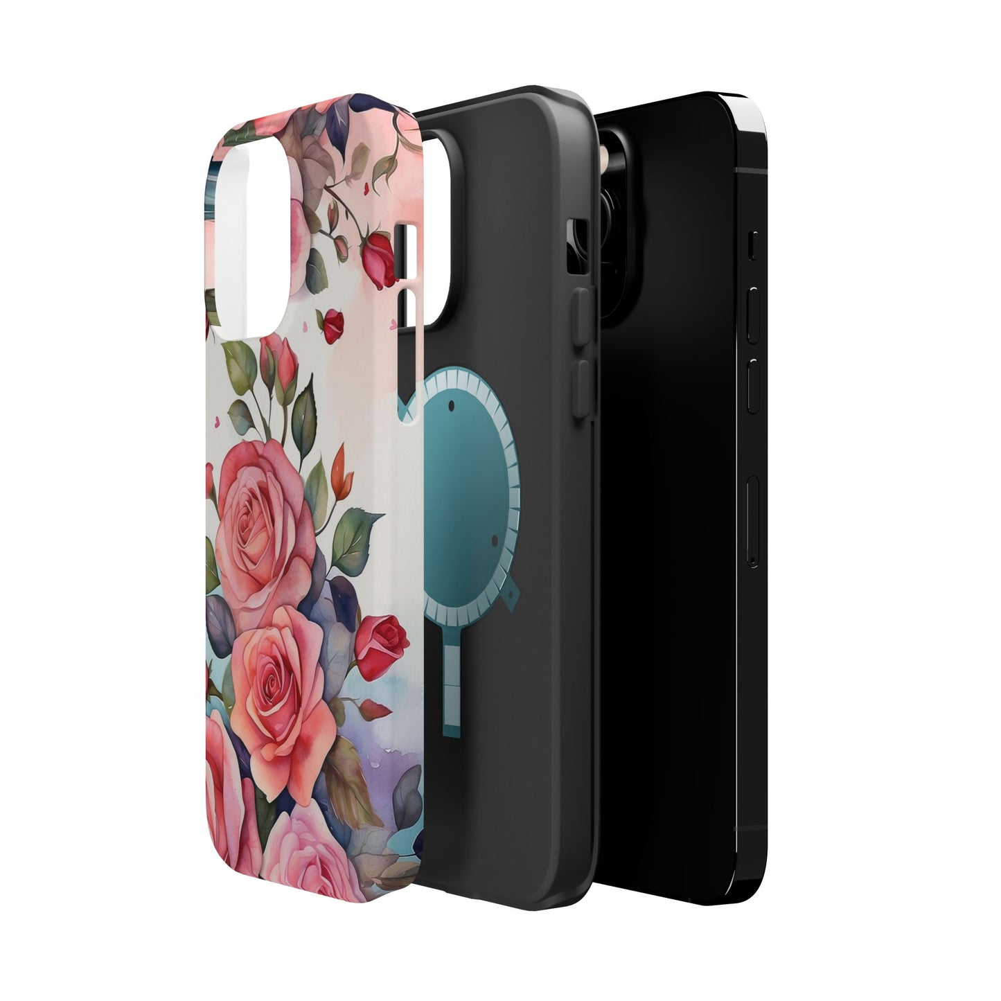 Floral Rose Magnetic Phone Case — Impact-Resistant Protective Cover