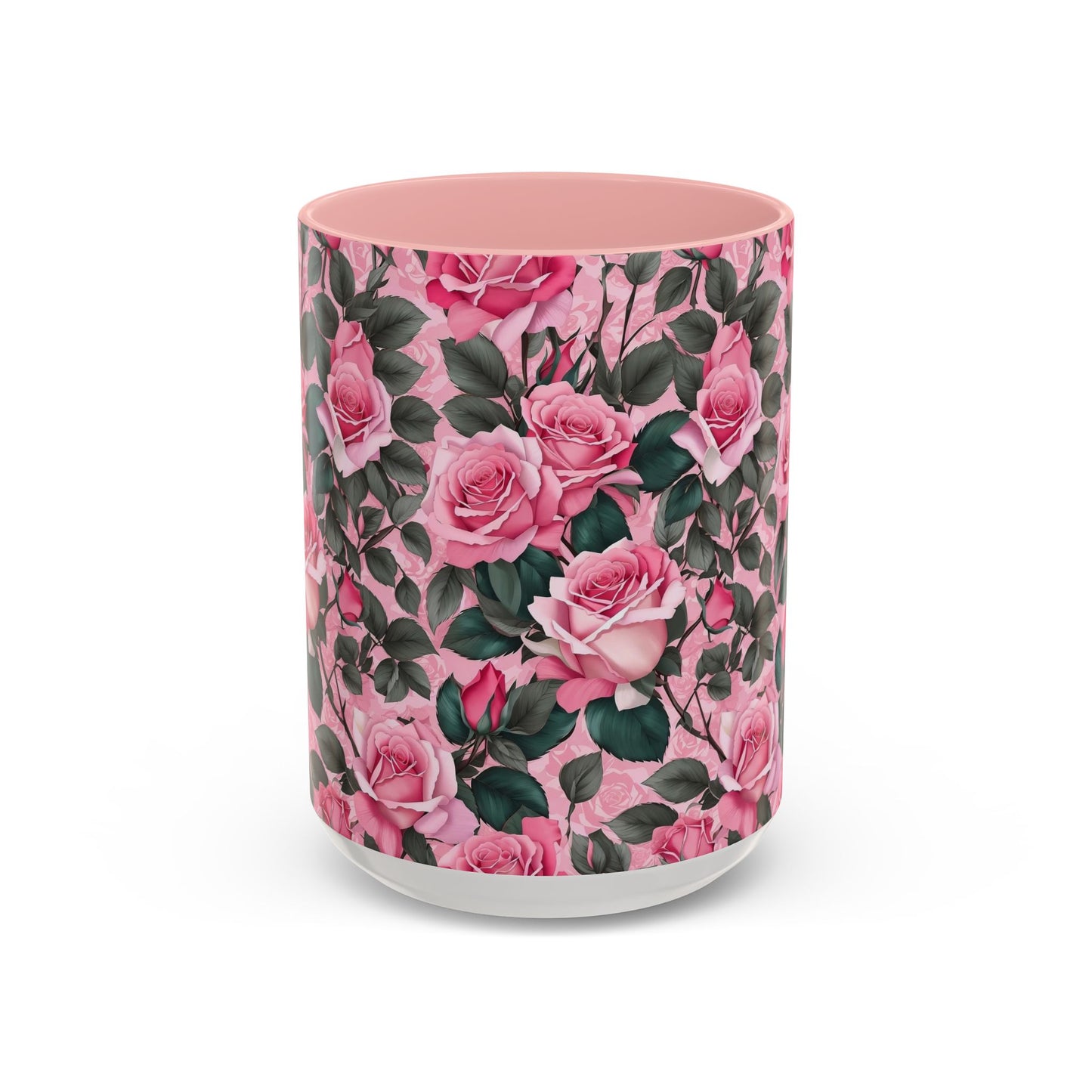 Floral Accent Coffee Mug, Pink Rose Mug, Gift for Her, Tea Cup, Mother's Day Present, Home Decor, Kitchen Essentials