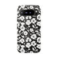 Floral Noir Tough Phone Case — Black & White Flower Protective Cover