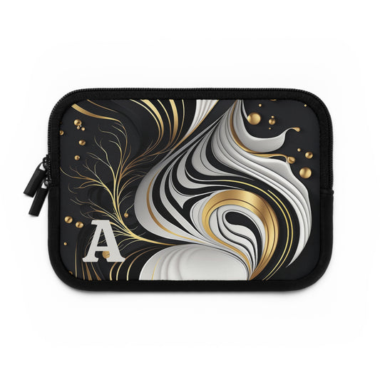 Elegant Personalized Laptop Sleeve, Art-Inspired Tech Case, Gift for Students, Professionals, Custom Monogram Sleeve, Stylish Gadget Cover
